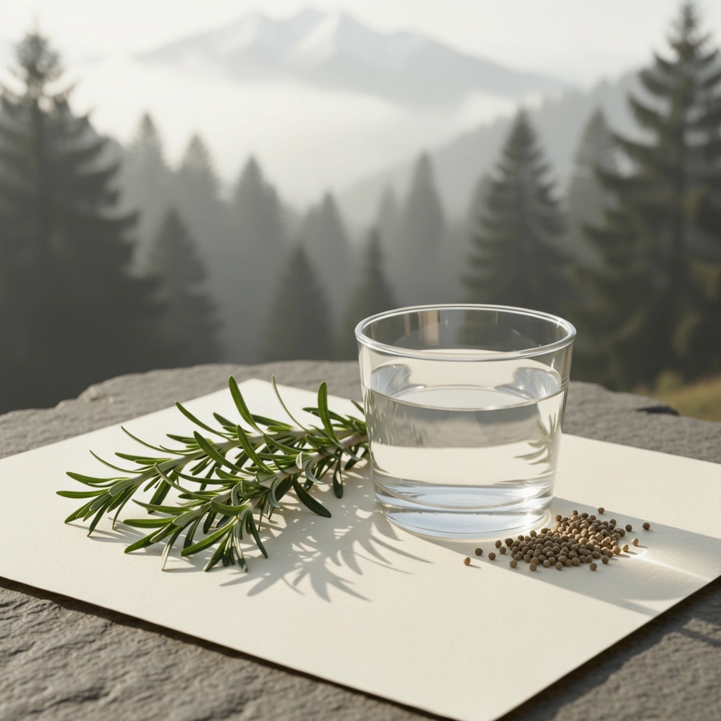 Frisches Wasser und Rosmarin